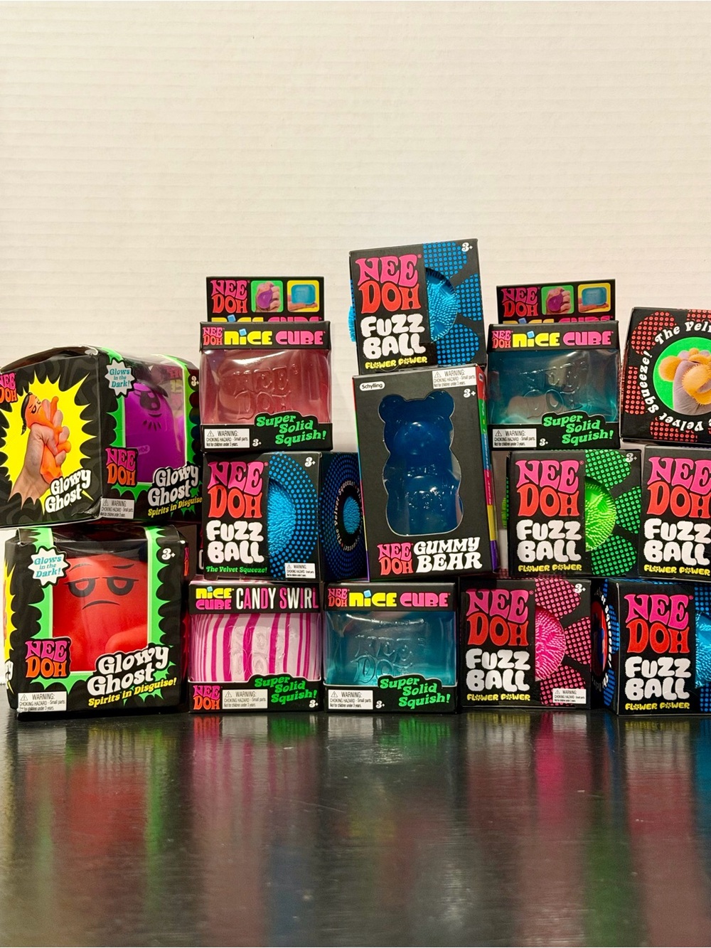 YOU PICK NeeDoh Glowy Ghost Cube Candy Swirl Fuzz Ball Flower Power Gummy Bear